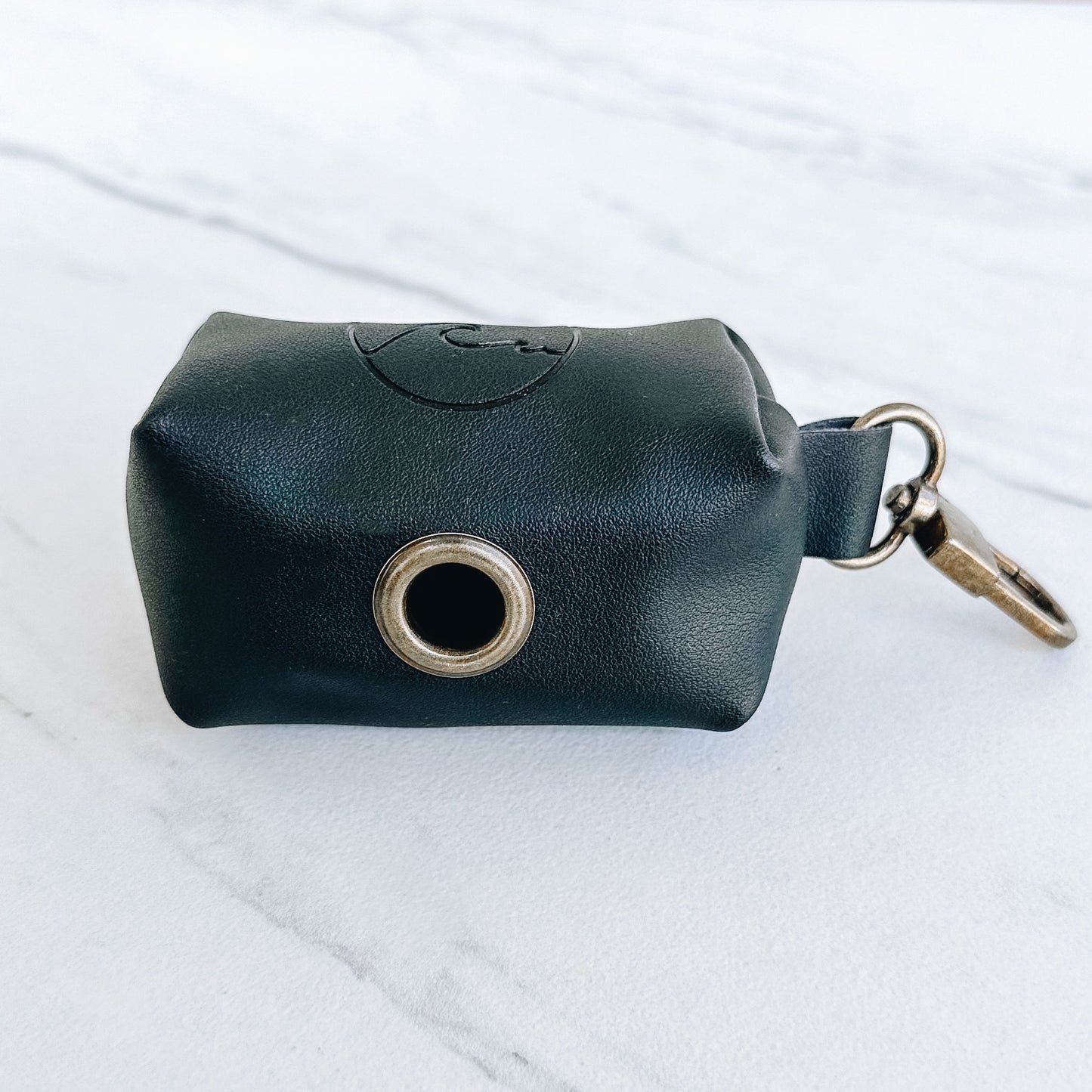 POOP BAG HOLDER - VEGAN LEATHER BLACK