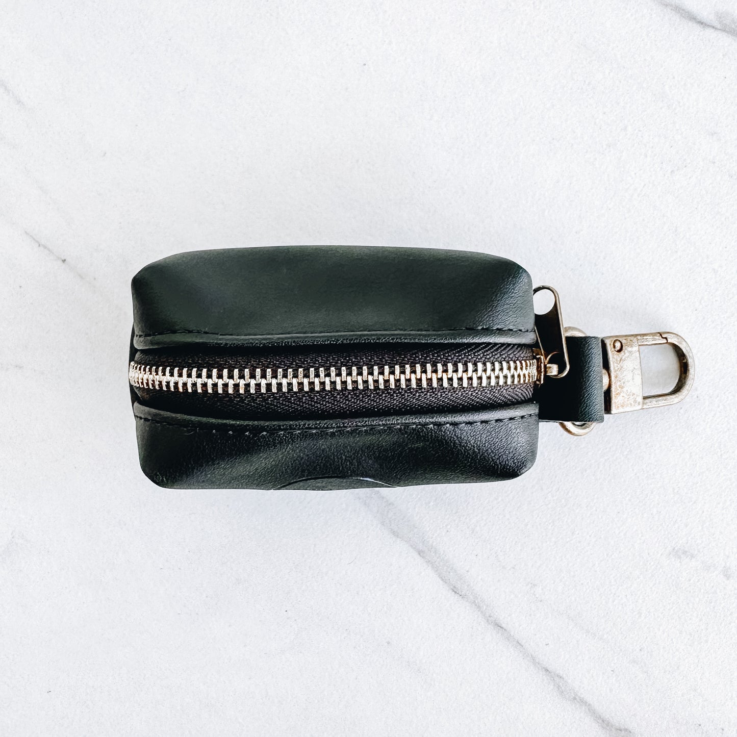 POOP BAG HOLDER - VEGAN LEATHER BLACK