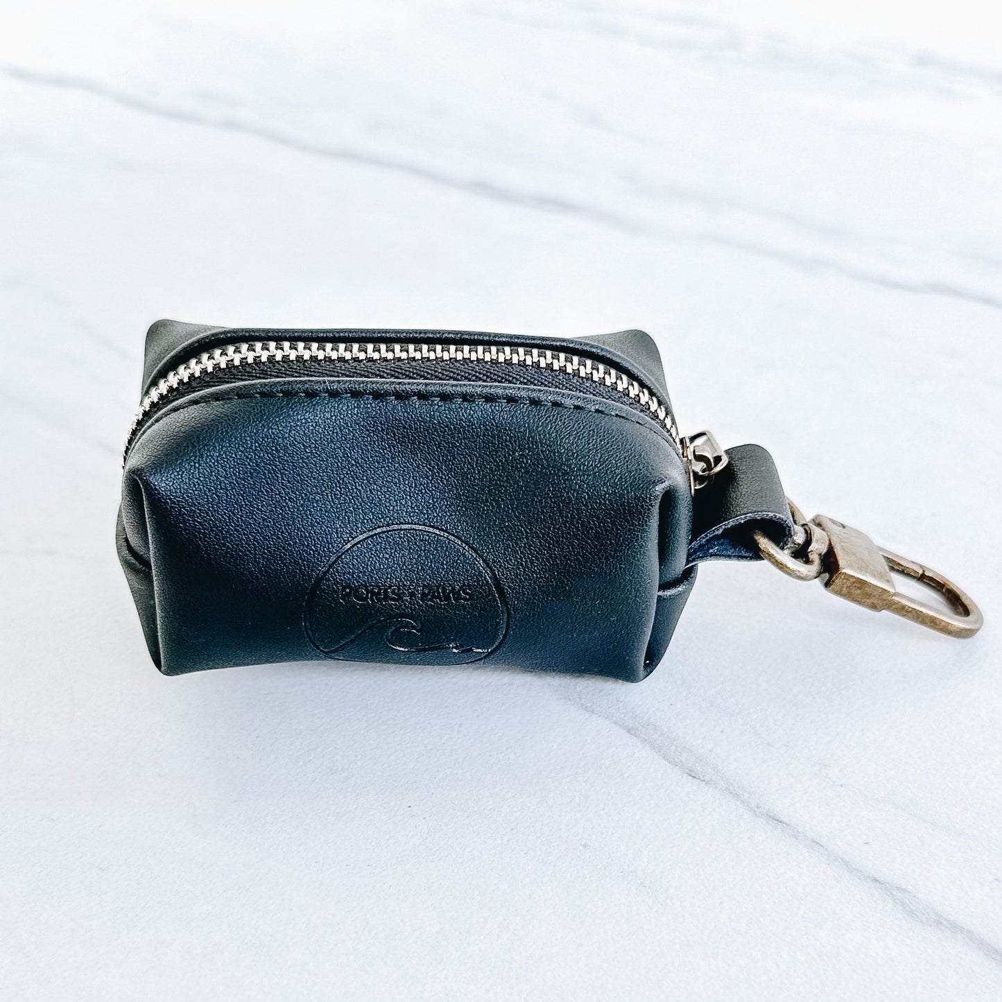 POOP BAG HOLDER - VEGAN LEATHER BLACK