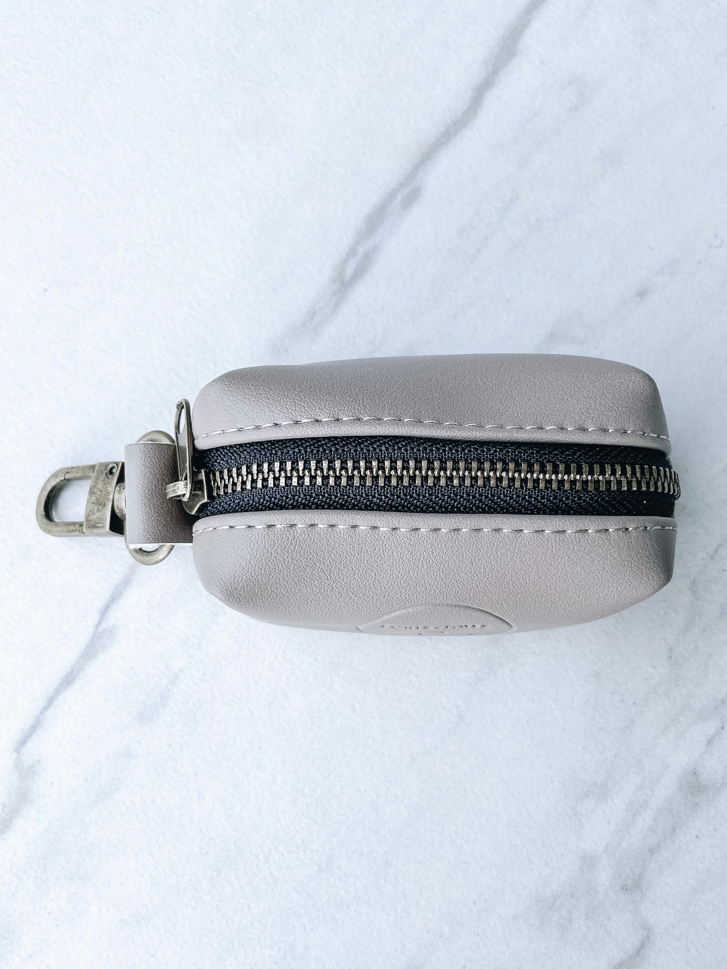 POOP BAG HOLDER - VEGAN LEATHER GRAY