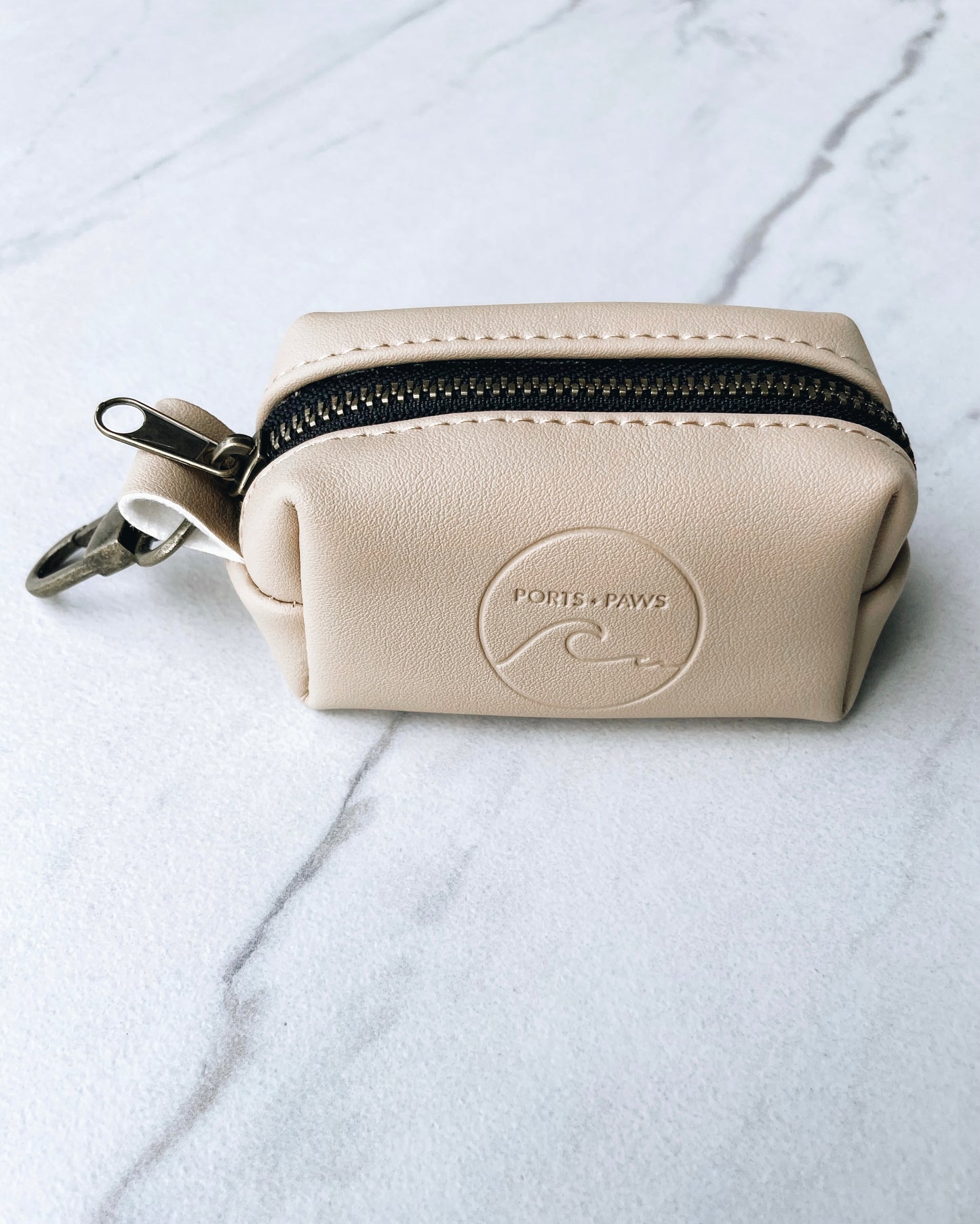 POOP BAG HOLDER - VEGAN LEATHER TAN